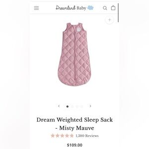 Dreamland Baby Weighted Sleep Sack in Soft Pink size medium